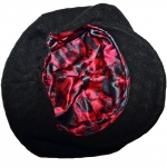silk lining red print
