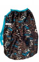 long sleep scarf - Leopard with aqua