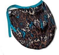 Silk sleep cap - Leopard with aqua