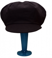 Apple cap - black cotton ponte, silk lined