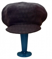Apple cap - textured black wool, silk lined